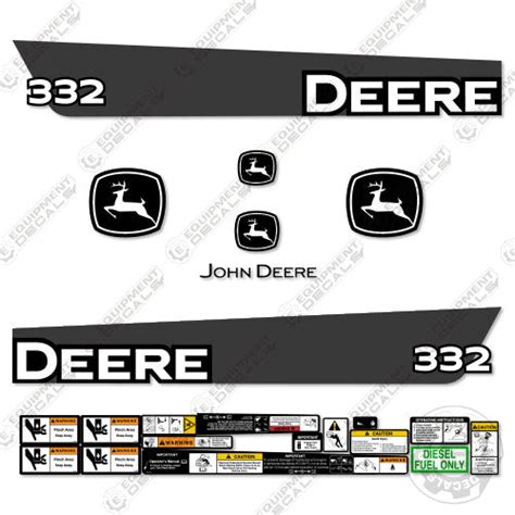 john deere 332 skid steer decals|Fits John Deere 332 Decal Kit Skid Steer .